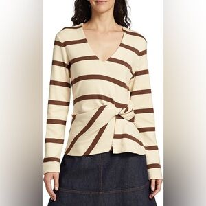 Tanya Taylor striped Cody twist front top